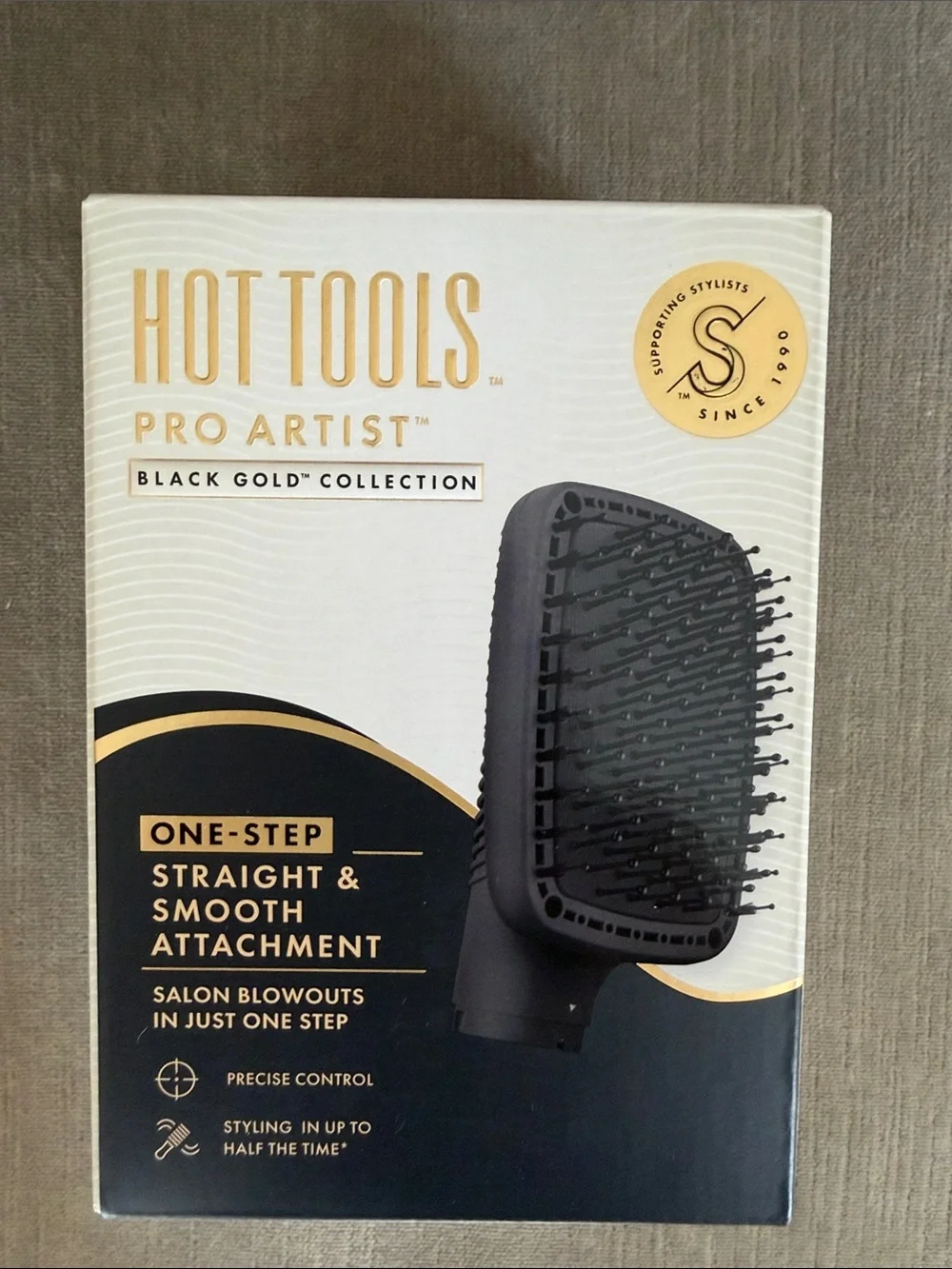 Hot Tools Pro Artist Black Gold One-Step Straight & Smooth Attachment NWT